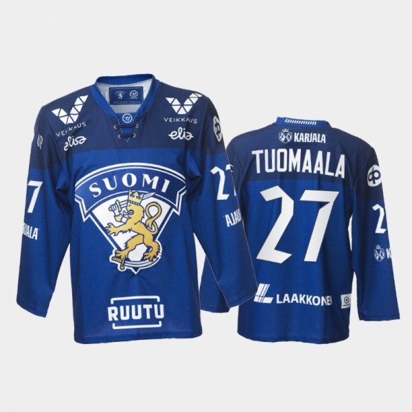Samu Tuomaala Finland Team Blue Hockey Jersey 2021...