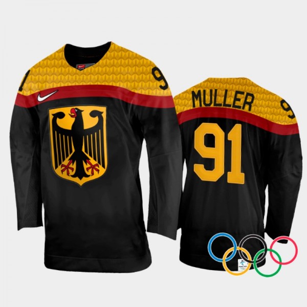 Moritz Muller Germany Hockey Black Away Jersey 202...