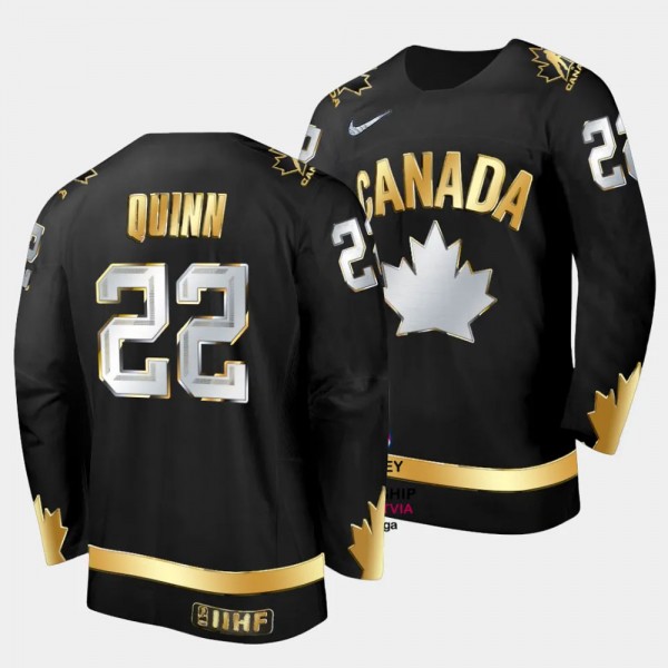 Canada 2023 Champions Du Monde Jack Quinn #22 Blac...